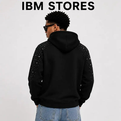 Custom License Photo Hoodie – Personalized Oversized Rhinestone Zip Hoodie | IBM STORES