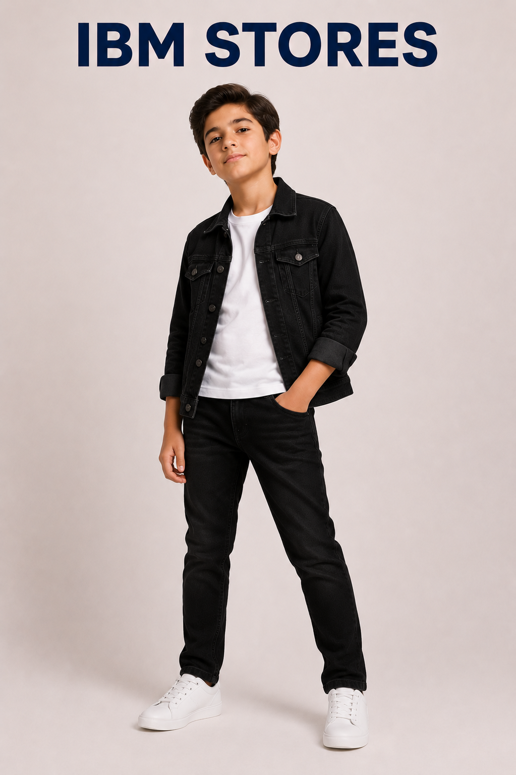 Kids Blue Denim Jacket & Jeans Set – Stylish Boys Casual Denim Outfit | IBM STORES