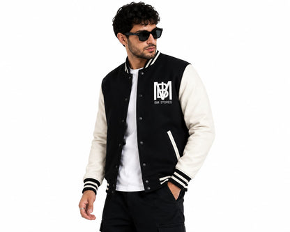 Custom Varsity Jacket for Men – Black & White Letterman Jacket | IBM STORES