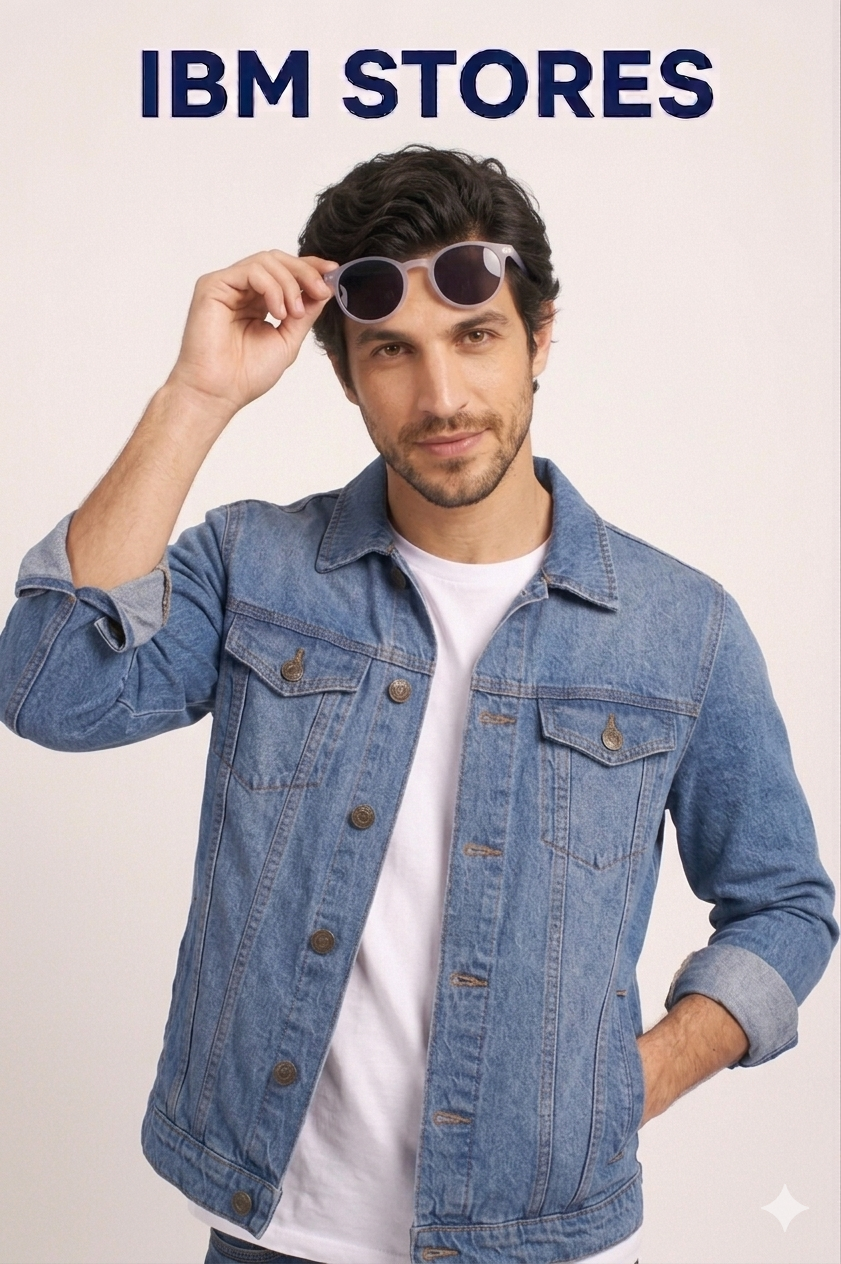 Men’s Blue Denim Jacket & Jeans Set – Casual Streetwear Outfit for Men | IBM STORES